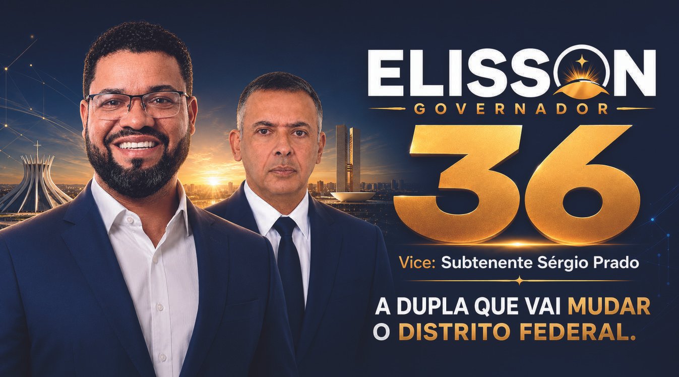 Arte fornecida da campanha com Elisson Ferreira e Subtenente Sérgio Prado.